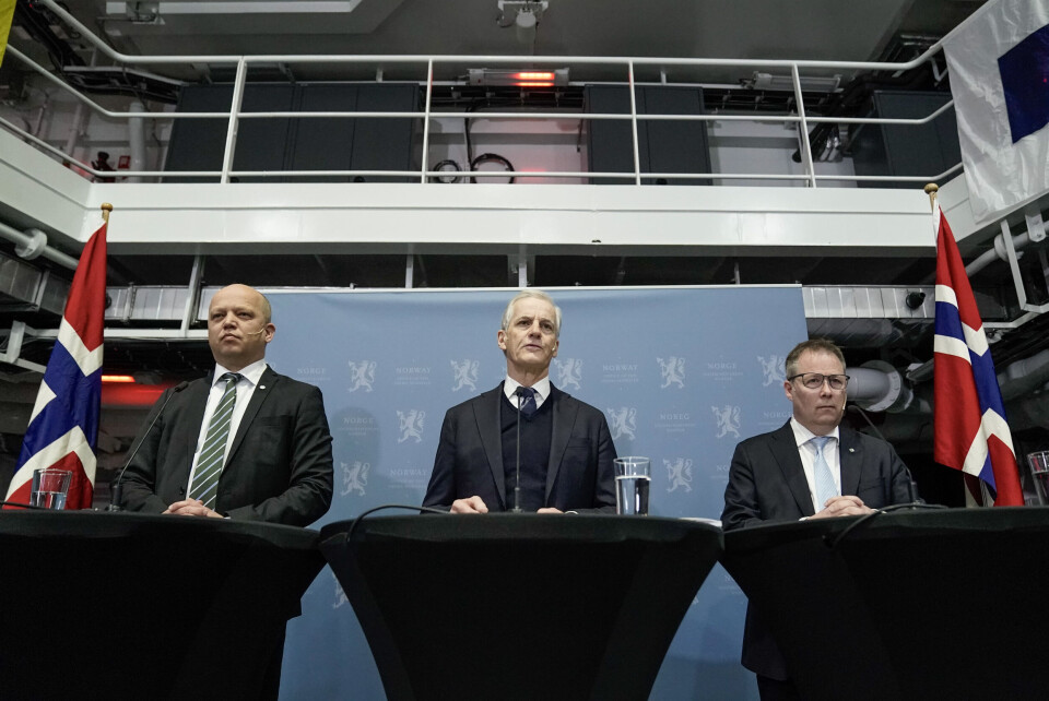 Statsminister Jonas Gahr Støre (Ap), finansminister Trygve Slagsvold Vedum (Sp) og forsvarsminister Bjørn Arild Gram (Sp) varslet en kraftig opprustning da de la fram langtidsplanen for Forsvaret fredag. Pressekonferansen var lagt til kystvaktskipet KV Bjørnøya som ligger til kai i Oslo. Statsminister Jonas Gahr Støre (Ap), finansminister Trygve Slagsvold Vedum (Sp) og forsvarsminister Bjørn Arild Gram (Sp) varslet en kraftig opprustning da de la fram langtidsplanen for Forsvaret fredag. Pressekonferansen var lagt til kystvaktskipet KV Bjørnøya som ligger til kai i Oslo.