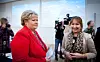 Statsminister Erna Solberg og KS-leder Gunn Marit Helgesen jobber for at stat og kommuner skal dele en felles virkelighetsforståelse når det gjelder flyktningkrisen. Foto: Terje Lien