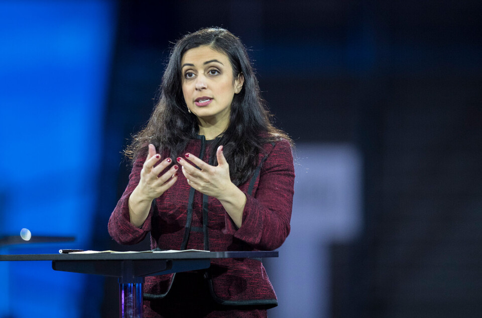 Aps nestleder Hadia Tajik på NHOs årskonferanse tidligere i januar. Foto: Vidar Ruud / NTB scanpix Aps nestleder Hadia Tajik på NHOs årskonferanse tidligere i januar. Foto: Vidar Ruud / NTB scanpix