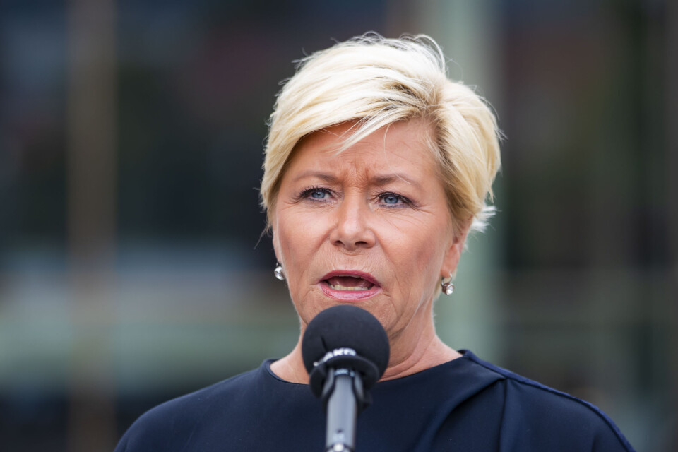 Finansminister Siv Jensen (Frp) varsler at regjeringen ønsker å kutte i eiendomsskatten også for neste års statsbudsjett.Foto: Håkon Mosvold Larsen / NTB scanpix Finansminister Siv Jensen (Frp) varsler at regjeringen ønsker å kutte i eiendomsskatten også for neste års statsbudsjett.Foto: Håkon Mosvold Larsen / NTB scanpix
