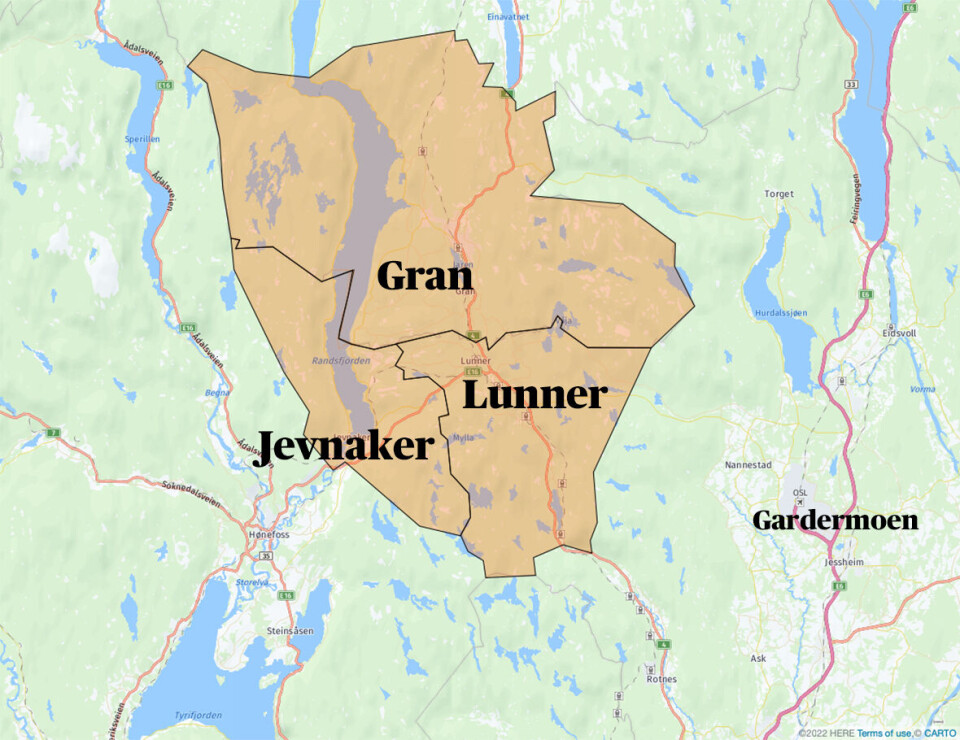 Hadeland består av Jevnaker, Lunner og Gran. Jevnaker får flytte til Akershus hvor Lunner er. Gran blir i Innlandet. Hadeland består av Jevnaker, Lunner og Gran. Jevnaker får flytte til Akershus hvor Lunner er. Gran blir i Innlandet.