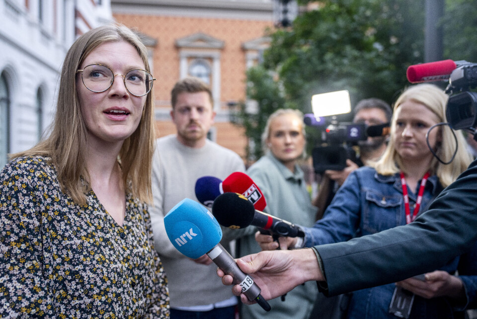 Nestleder i Rødt Marie Sneve Martinussen under en pressekonferanse etter hastemøte om Bjørnar Moxnes. Nestleder i Rødt Marie Sneve Martinussen under en pressekonferanse etter hastemøte om Bjørnar Moxnes.