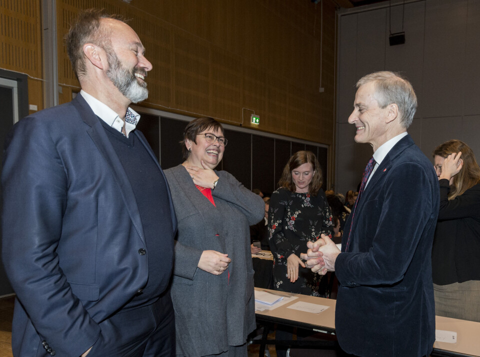 Trondheim-ordfører Rita Ottervik (Ap) sammen med Trond Giske og Jonas Gahr Støre. Foto: Ned Alley / NTB scanpix Trondheim-ordfører Rita Ottervik (Ap) sammen med Trond Giske og Jonas Gahr Støre. Foto: Ned Alley / NTB scanpix
