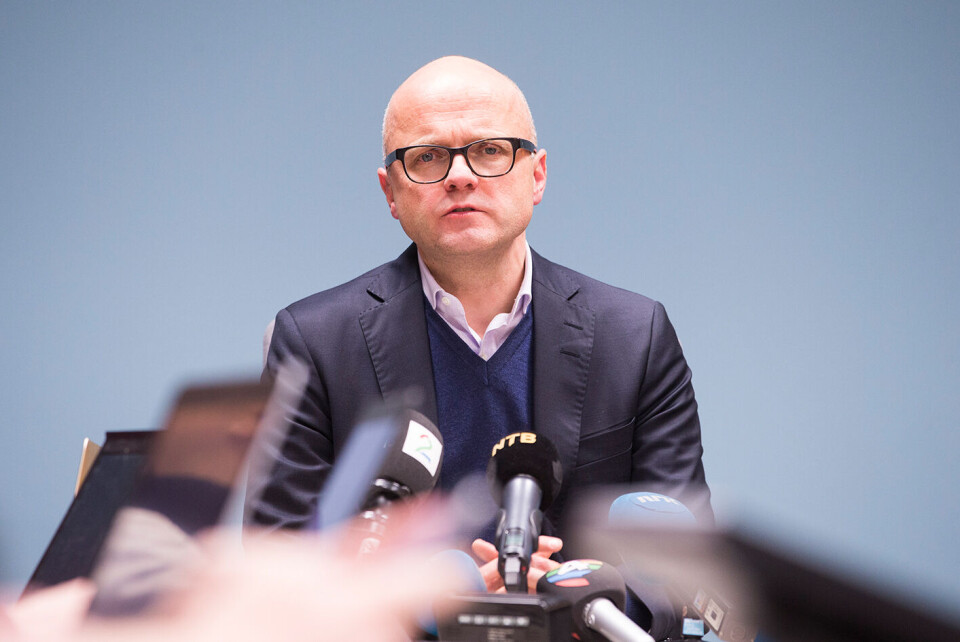 Klima- og miljøminister Vidar Helgesen (H) møtte pressen onsdag, etter å ha vært i møter med forlikspartiene i ulvesaken. Foto: Håkon Mosvold Larsen / NTB scanpix Klima- og miljøminister Vidar Helgesen (H) møtte pressen onsdag, etter å ha vært i møter med forlikspartiene i ulvesaken. Foto: Håkon Mosvold Larsen / NTB scanpix
