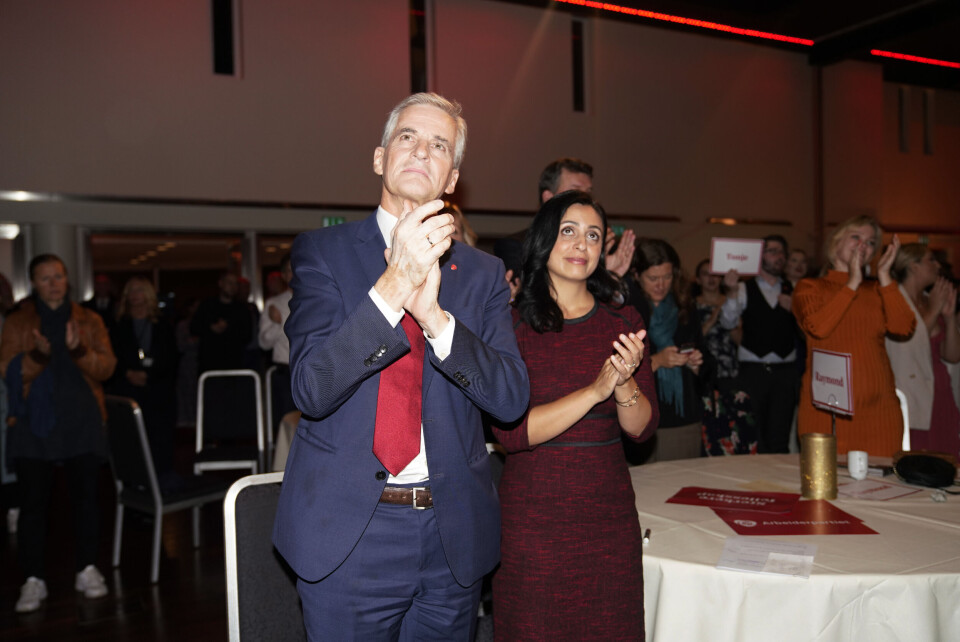 Partileder Jonas Gahr Støre og nestleder Hadia Tajik under valgvaken til Arbeiderpartiet i Folkets Hus i Oslo. Foto: Fredrik Hagen / NTB scanpix Partileder Jonas Gahr Støre og nestleder Hadia Tajik under valgvaken til Arbeiderpartiet i Folkets Hus i Oslo. Foto: Fredrik Hagen / NTB scanpix