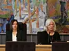Åse Egeland (t.h.) er trolig ferdig som kommunedirektør i Midt-Telemark etter at ordfører Siri Blichfeldt Dyrland (Sp) skal ha uttrykt mistillit mot kommunedirektøren i et åpent møte tidligere i uka. Foto: Halvor Ulvenes, Varden