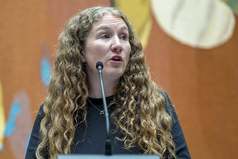 Tuva Moflag, finanspolitisk talsperson for Arbeiderpartiet på pressekonferansen om revidert nasjonalbudsjett i Vandrehallen på Stortinget. Tuva Moflag, finanspolitisk talsperson for Arbeiderpartiet på pressekonferansen om revidert nasjonalbudsjett i Vandrehallen på Stortinget.