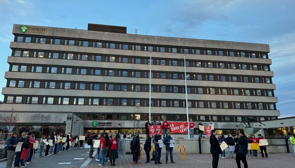 Fylkeskommunen må legges ned, mener Høyre og Frp. Bildet er fra Innlandet fylkeskommune i forbindelse med demonstrasjoner mot skolenedleggelse.