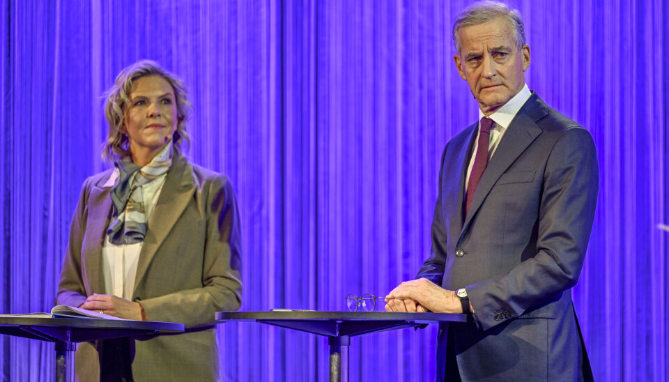 Arbeiderpartiet og statsminister Jonas Gahr Støre (t.h.) er over 20 prosent oppslutning på NRKs siste måling. Sylvi Listhaug og Frp er imidlertid fortsatt størst.